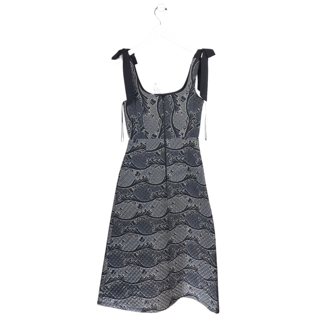 ANTONIO MELANI NWT$349 MAXI DESIGNER DRESS NAVY WHITE 0