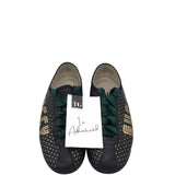 GUCCI X SEGA FALACER "GUCCY" STAR PRINT SNEAKERS LUXE MEN SHOES BLACK/GOLD 9