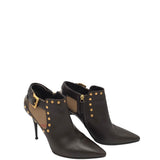 BURBERRY POINTED-TOE STILETTO ANKLE BOOTIES LUXE SHOES BROWN 39
