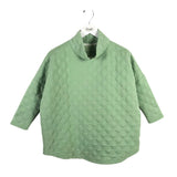 TUCKERNUCK QUILTED COWL NECK DESIGNER SWEATER GREEN XS/S