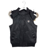 COYOTE TRIM HOOD VEST BLACK BEIGE SMALL