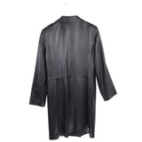 LEATHER TRENCH MEN COAT BLACK 48