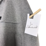 BURBERRY WOOL/CASHMERE BUTTON UP CAPE LUXE COAT GREY LARGE