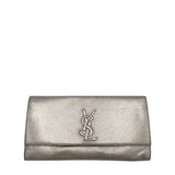 YSL BELLE de JOUR CLUTCH LUXE HANDBAG GREY 10”x5”