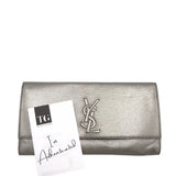 YSL BELLE de JOUR CLUTCH LUXE HANDBAG GREY 10”x5”