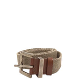 DOLCE & GABBANA CANVAS/LEATHER LUXE BELT TAN MEDIUM