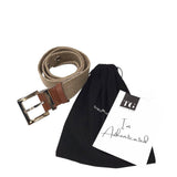 DOLCE & GABBANA CANVAS/LEATHER LUXE BELT TAN MEDIUM
