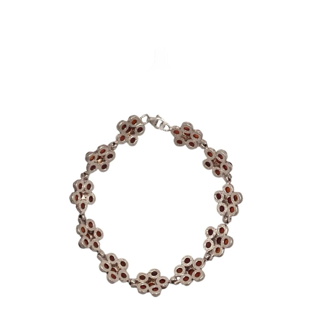 .925 AMBER CLUSTER BRACELET AMBER SILVER