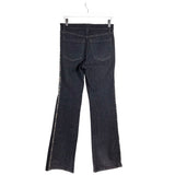 BURBERRY LONDON CHECK TRIM BOOTCUT LUXE JEANS NAVY CREAM 4