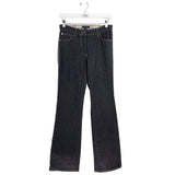 BURBERRY LONDON CHECK TRIM BOOTCUT LUXE JEANS NAVY CREAM 4