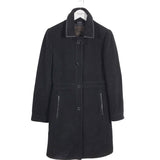 COACH MOHAIR/ WOOL LONG SLEEVE DESIGNER COAT BLACK SMALL