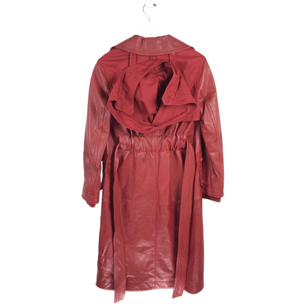 COACH LEATHER TRENCH DESIGNER COAT RED 00