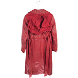 COACH LEATHER TRENCH DESIGNER COAT RED 00