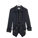 MOSCHINO CHEAP AND CHIC VINTAGE VELVET TRIM LUXE JACKET BLACK 10