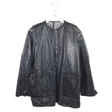 CAROLINA HERRERA ZIP REVERSIBLE LUXE JACKET BLACK WHITE SMALL P