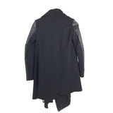 ALL SAINTS RET$699 WOOL LEATHER DESIGNER COAT BLACK 0