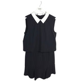 BCBGMAXAZRIA STRIPED SLEEVELESS DESIGNER DRESS BLACK WHITE 08