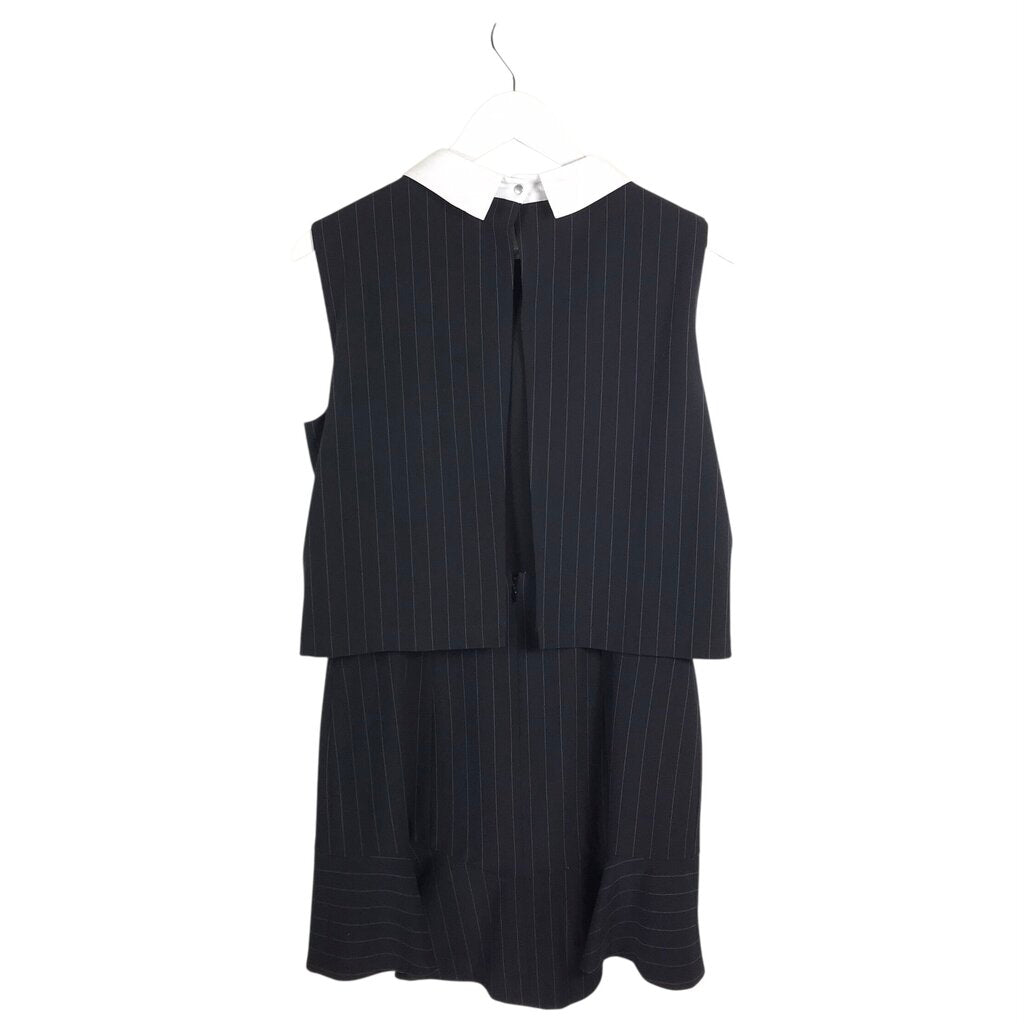 BCBGMAXAZRIA STRIPED SLEEVELESS DESIGNER DRESS BLACK WHITE 08