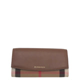 BURBERRY HOUSE CHECK PORTER CONTINENTAL LUXE WALLET BROWN 7.5x4x1
