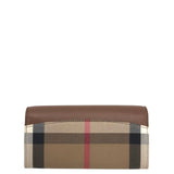 BURBERRY HOUSE CHECK PORTER CONTINENTAL LUXE WALLET BROWN 7.5x4x1