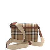 BURBERRY NOTE CHECK CROSSBODY LUXE HANDBAG BEIGE 10x7x3.5