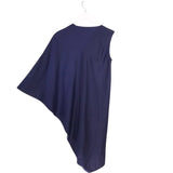 HELMUT LANG ONE SHOULDER DESIGNER DRESS NAVY SMALL