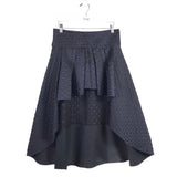 TISH COX HI LOW MAXI DESIGNER SKIRT BLACK SMALL