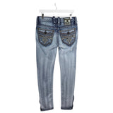ROCK REVIVAL DISTRESS STRAIGHT MEN JEANS BLUE 29