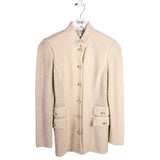 ST JOHN COLLECTION BUTTON LONG SLEEVE DESIGNER BLAZER CREAM 2