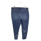 CHICO'S NWT$149 STUDDED CROP JEANS BLUE SILVER 2.5
