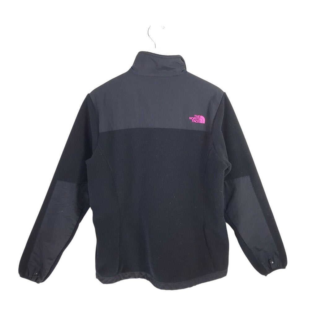 THE NORTH FACE ZIP FLEECE JACKET BLACK PINK LARGE