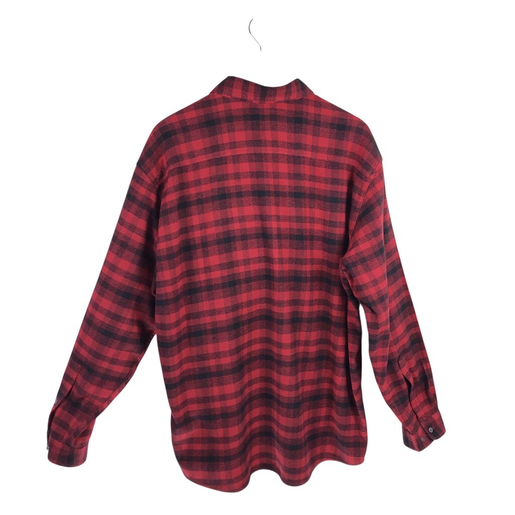 ORVIS FLANNEL PLAID LONG SLEEVE MEN SHIRT RED BLACK XLARGE