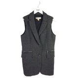 MICHAEL MICHAEL KORS WOOL TWEED VEST BLACK WHITE 8