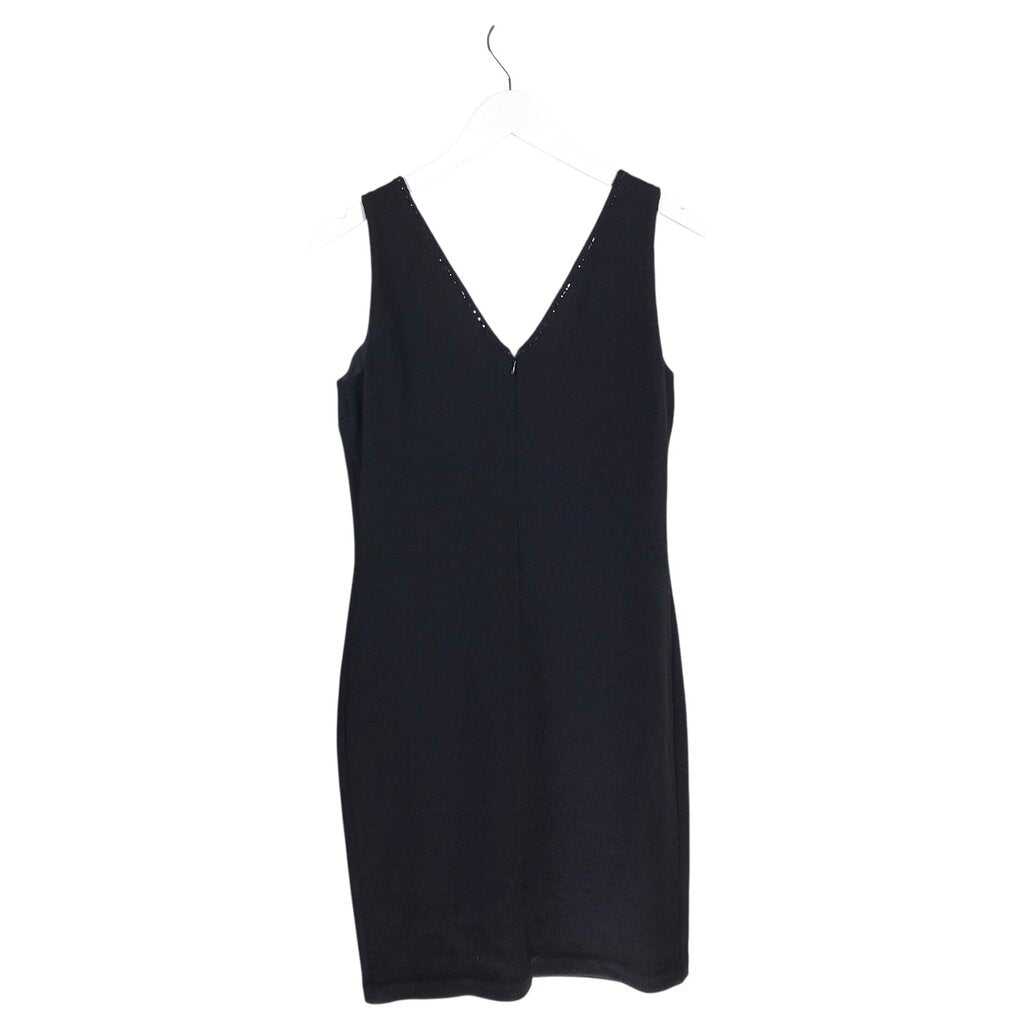 ST JOHN SLEEVELESS BEADED DESIGNER DRESS BLACK 8