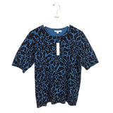 CHICO'S NWT$70 SHORT SLEEVE SWEATER BLUE BLACK 2