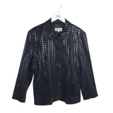 METALLIC HOUNDSTOOTH DESIGNER BLAZER BLACK 14/16