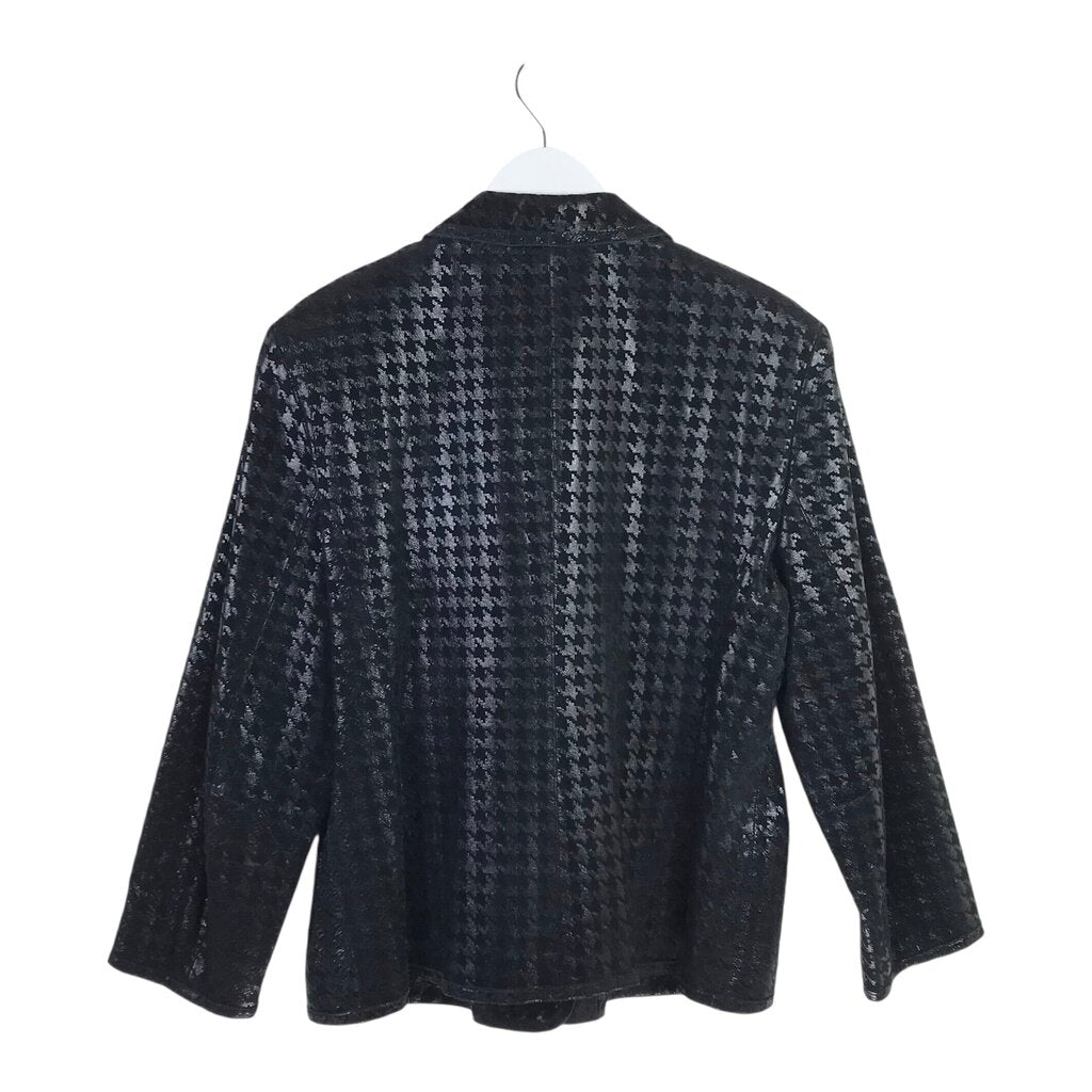 METALLIC HOUNDSTOOTH DESIGNER BLAZER BLACK 14/16