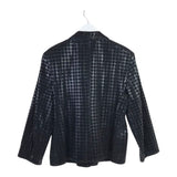 METALLIC HOUNDSTOOTH DESIGNER BLAZER BLACK 14/16