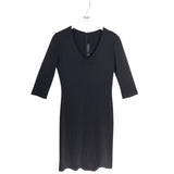 ST JOHN WOOL 3/4 SLEEVE DESIGNER DRESS BLACK 2
