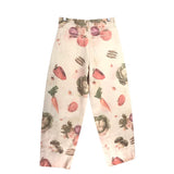 ZARA PRINT WIDE LEG PANT CREAM RED 4