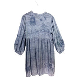 JOHNNY WAS EMBROIDERED MINI DESIGNER DRESS BLUE AQUA MEDIUM