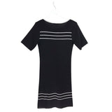 MISOOK KNTI SHORT SLEEVE DESIGNER DRESS BLACK SMALL