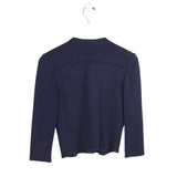 ST JOHN 3/4 SLEEVE DESIGNER CARDIGAN NAVY SMALL
