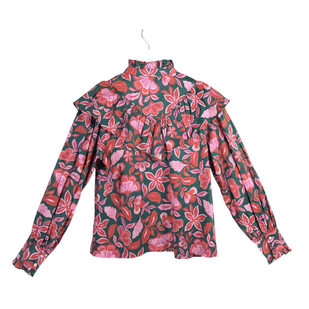 NWT LONG SLEEVE BLOUSE GREEN RED SMALL