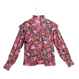 NWT LONG SLEEVE BLOUSE GREEN RED SMALL