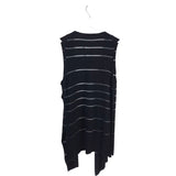LAFAYETTE 148 STRIPE KNIT DESIGNER VEST BLACK SILVER SMALL