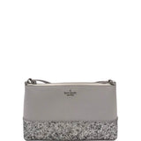 KATE SPADE CROSSBODY GLITTER HANDBAG GRAY SILVER 9”x5.5”