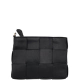RET$129 LEATHER WRISTLET HANDBAG BLACK 8”x5.5”