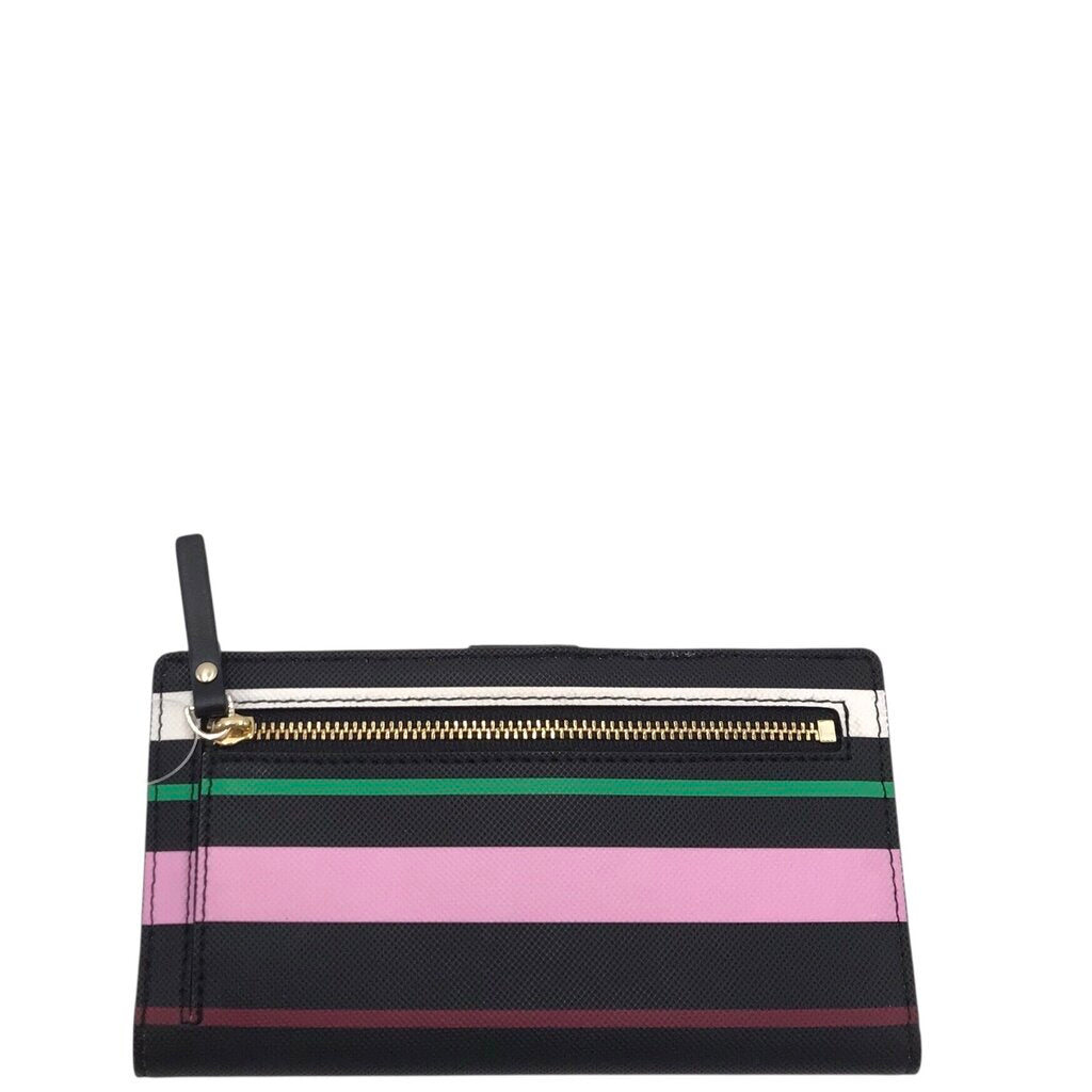 KATE SPADE LEATHER BI-FOLD WALLET BLACK WHITE