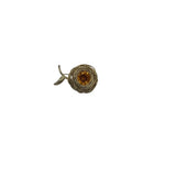 ROSE BROOCH GEMSTONE JEWELRY GOLDTONE